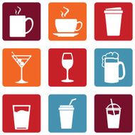 Vector Set of Drinks Icons N9