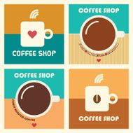 Set of coffee shop logo designs