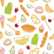 Seamless pattern with cute sweets