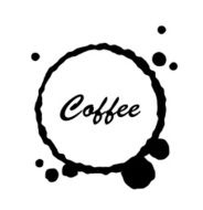 Vector of Silhouette Coffee cup rings