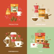 Coffee icons flat N2