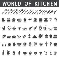 icons of kitchen and food