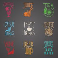 Colorfull menu icons - DRINKS
