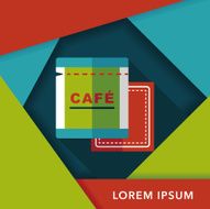 coffee bag flat icon with long shadow eps10 N20