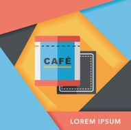 coffee bag flat icon with long shadow eps10 N21