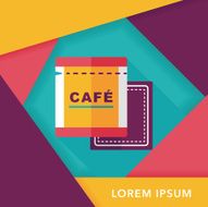 coffee bag flat icon with long shadow eps10 N22