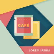 coffee bag flat icon with long shadow eps10 N23