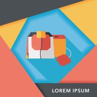 coffee bag flat icon with long shadow eps10 N25
