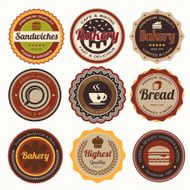 Set of vintage bakery badges and labels