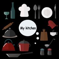 Kitchen tools vector set