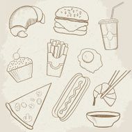 Food and Drink Vector Hand Drawn Icons