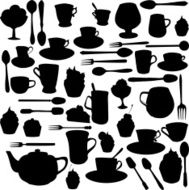 silhouettes of cups