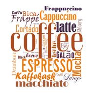 Coffee word cloud collage N3