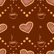 Coffee with delicious heart shaped cookies