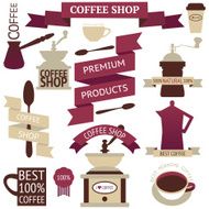 Vector collection of decorative coffee icons N4