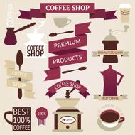 Vector collection of decorative coffee icons N5