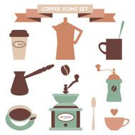 Vector collection of decorative coffee icons N6