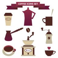 Vector collection of decorative coffee icons N7