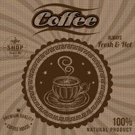 vector label for coffee on sacking N2