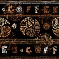 Coffee background in ethnical style