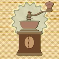 Coffee grinder in vintage style vector