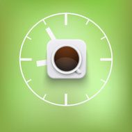 cup of coffee and time vector background