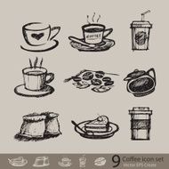 vector sketch of accessory coffee create