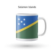 Solomon Islands flag souvenir mug on white background