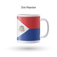 Sint Maarten flag souvenir mug on white background