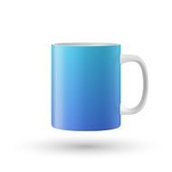 Blue cup isolated on white background