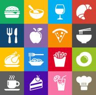 Food Icons - Set 1 and Color Background