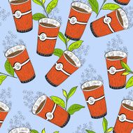 Coffee or tea seamless background pattern