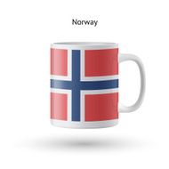 Norway flag souvenir mug on white background