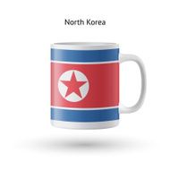 North Korea flag souvenir mug on white background