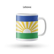 Lebowa flag souvenir mug on white background