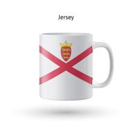 Jersey flag souvenir mug on white background