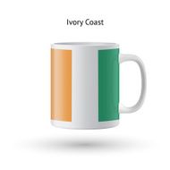 Ivory Coast flag souvenir mug on white background