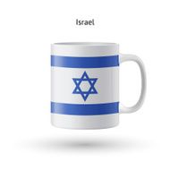 Israel flag souvenir mug on white background