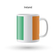 Ireland flag souvenir mug on white background