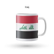 Iraq flag souvenir mug on white background