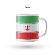 Iran flag souvenir mug on white background