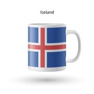 Iceland flag souvenir mug on white background