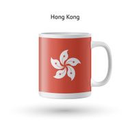 Hong Kong flag souvenir mug on white background