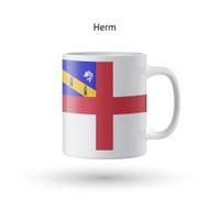Herm flag souvenir mug on white background