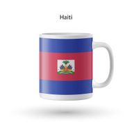 Haiti flag souvenir mug on white background
