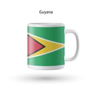 Guyana flag souvenir mug on white background