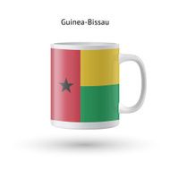 Guinea-Bissau flag souvenir mug on white background