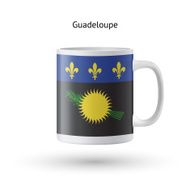 Guadeloupe flag souvenir mug on white background