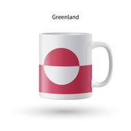 Greenland flag souvenir mug on white background
