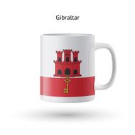 Gibraltar flag souvenir mug on white background